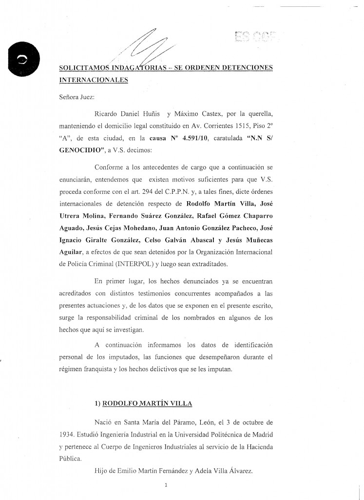 Escrito imputaciones