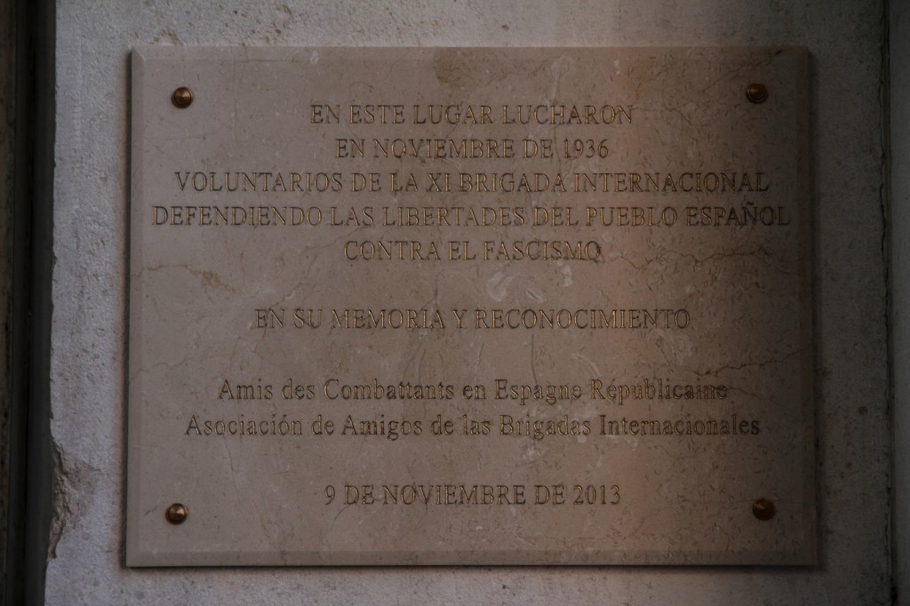 Placa Homenaje XI Brigada Internacional