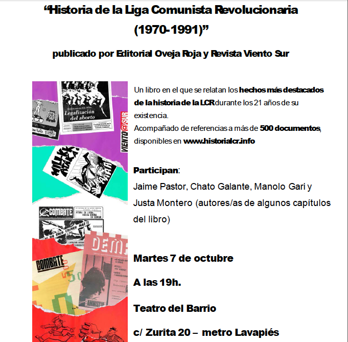 Presentación libro LCR Teatro del Barrio 7 de octubre 2014